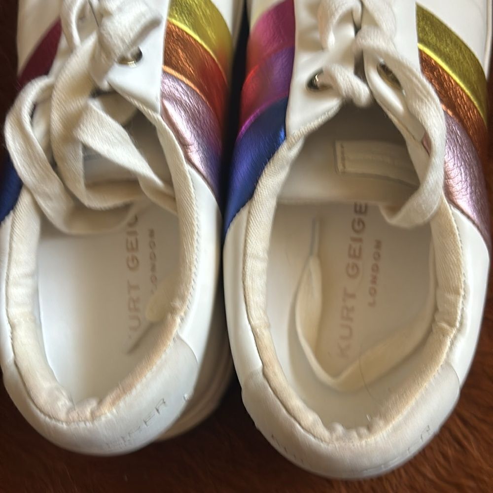 Kurt Geiger London Lane Rainbow Multi/Other Leather Sneakers Size 40 - Picture 10 of 13
